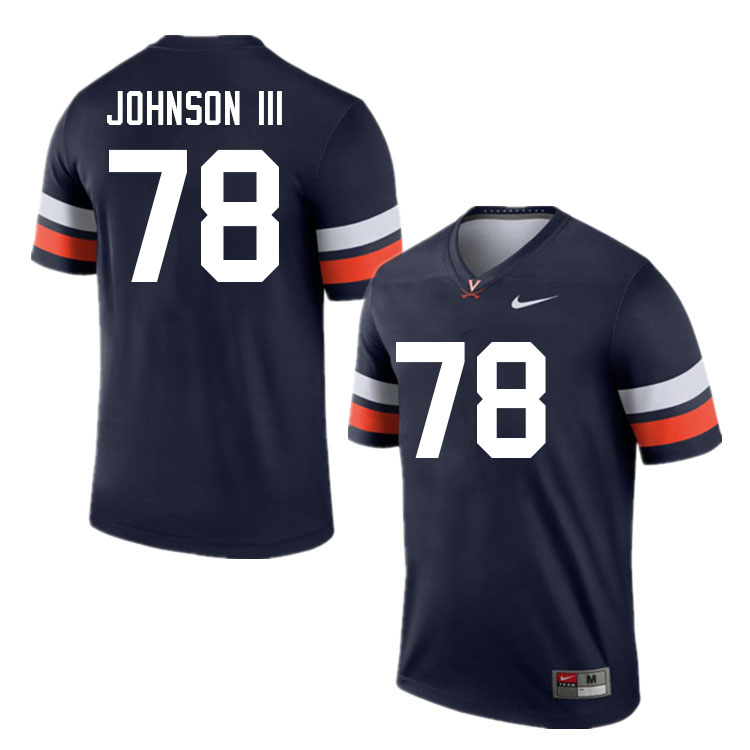 Men #78 Jestus Johnson III Virginia Cavaliers College Football Jerseys Sale-Navy - Click Image to Close